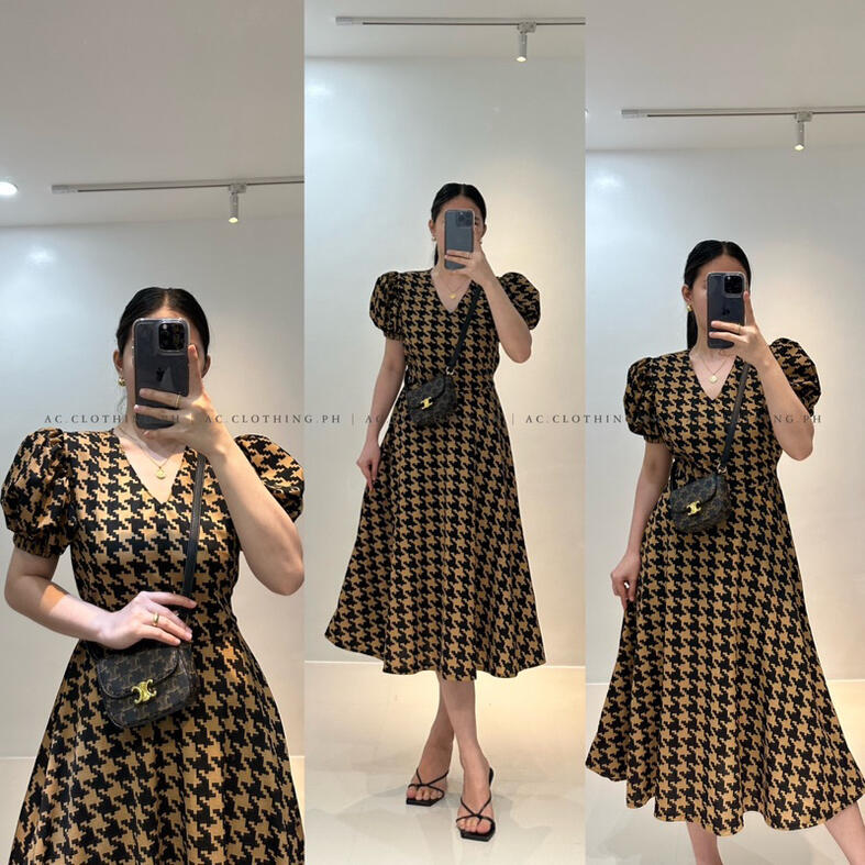 Printed V-neck Dress