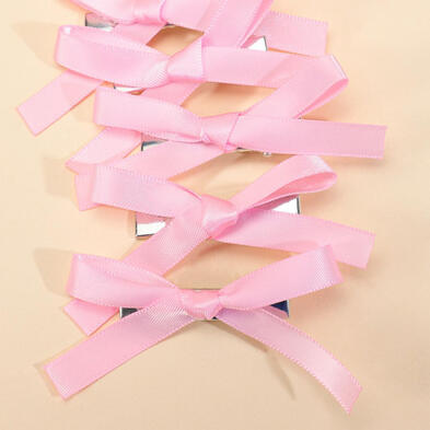 Pink Ribbon Hair Clips