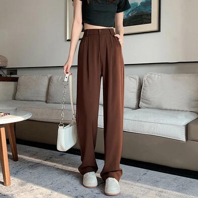 Brown Straight Cut Trousers