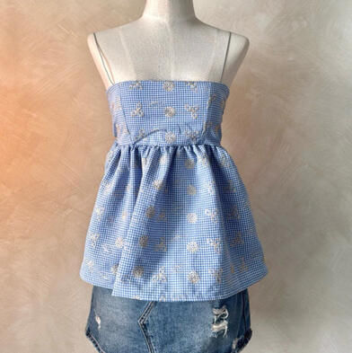 Padded Tube Blouse with Strings