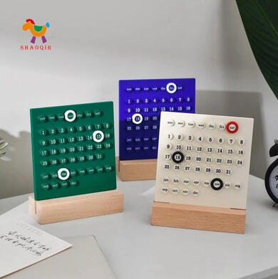 Wooden Desk Perpetual Calendar